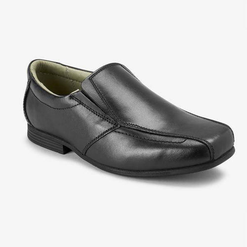 Black Leather Formal Loafers (Older) - Allsport