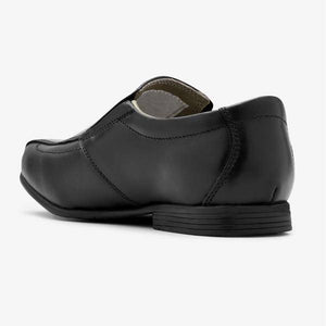 Black Leather Formal Loafers (Older) - Allsport