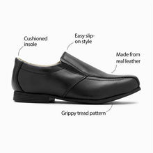 Load image into Gallery viewer, Black Leather Formal Loafers (Older) - Allsport
