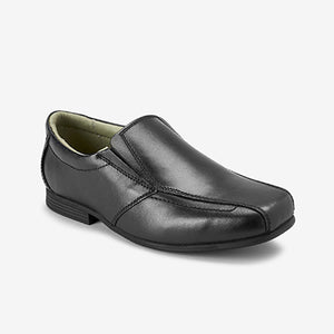 Black Leather Formal Loafers (Older Boys) - Allsport