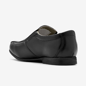 Black Leather Formal Loafers (Older Boys) - Allsport