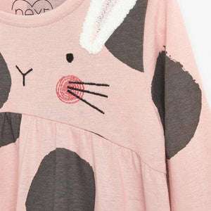 Pink Bunny Jersey Dress (3mths-6yrs) - Allsport