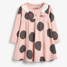 Load image into Gallery viewer, Pink Bunny Jersey Dress (3mths-6yrs) - Allsport
