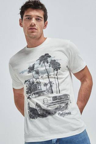 White Car Graphic Regular Fit T-Shirt - Allsport