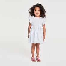 Load image into Gallery viewer, Pale Blue Lace Collar Stripe Dress (3mths-6yrs) - Allsport
