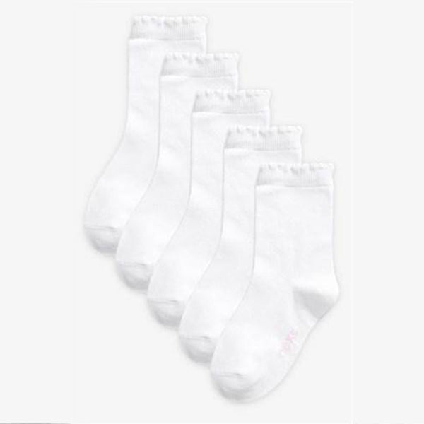 White 5 Pack Ankle Socks - Allsport