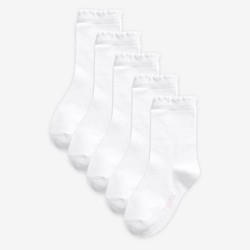 White 5 Pack Ankle Socks  (Kids) - Allsport