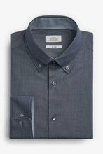 Load image into Gallery viewer, Blue Slim Fit Plain And Check Shirts Two Pack - Allsport
