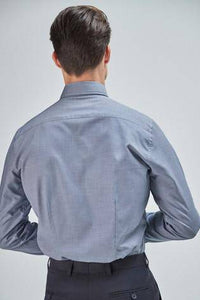 Blue Slim Fit Plain And Check Shirts Two Pack - Allsport