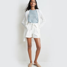 Load image into Gallery viewer, White Co-ord Long Rib Detail Cardigan - Allsport
