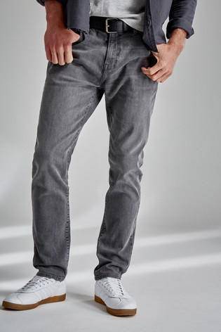 Grey Belted Jeans With Stretch - Allsport