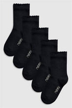 Load image into Gallery viewer, Black 5 Pack Ankle Socks - Allsport
