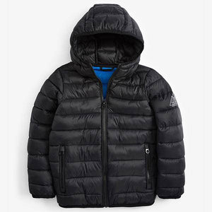 Black Shower Resistant Puffer Jacket (3-12yrs) - Allsport