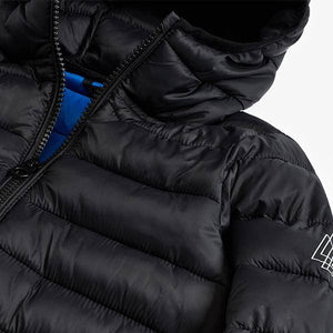 Black Shower Resistant Puffer Jacket (3-12yrs) - Allsport