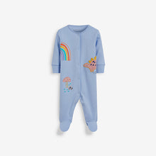 Load image into Gallery viewer, Bleu Dinosaur 3 Pack Appliqué Character Sleepsuits (0-18mths) - Allsport
