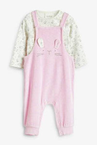 Pink Character Dungarees Velour  (up tp 18 months) - Allsport