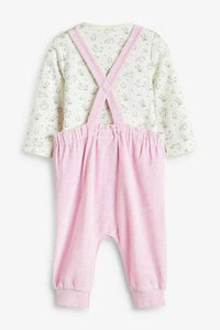 Pink Character Dungarees Velour  (up tp 18 months) - Allsport