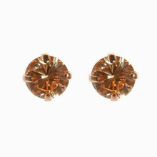 Load image into Gallery viewer, Sterling Silver Rose Gold Plated Cubic Zirconia Stud Earrings - Allsport
