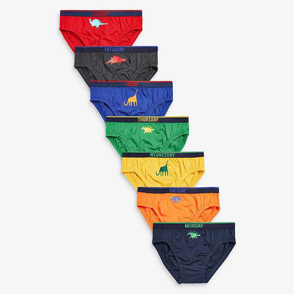 Multi 7 Pack Dino Days Of The Week Briefs (1.5-10yrs) - Allsport