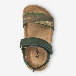 Khaki Camo Corkbed Comfort Sandals (Younger Boys)