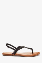 Load image into Gallery viewer, Black Forever Comfort Double Plait Toe Thong Sandals - Allsport
