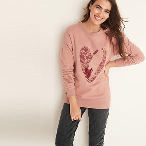 Rose Heart Graphic Sweatshirt - Allsport