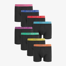 Load image into Gallery viewer, 8 Pack Black Bright Waistband A-Front Boxers
