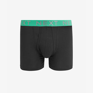 8 Pack Black Bright Waistband A-Front Boxers