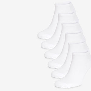 6 Pack White Trainer Socks (Men) - Allsport