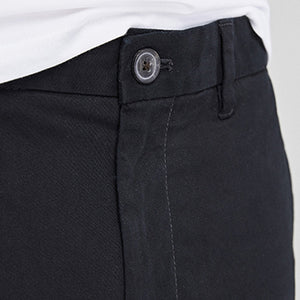 Black Slim Fit Stretch Chino Trousers - Allsport