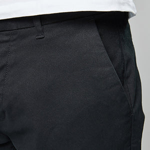 Black Slim Fit Stretch Chino Trousers - Allsport