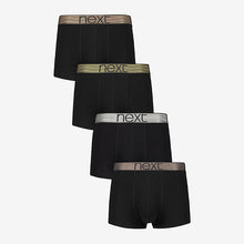 Load image into Gallery viewer, Black Metallic Wraisband Hipster Boxers 4 Pack - Allsport
