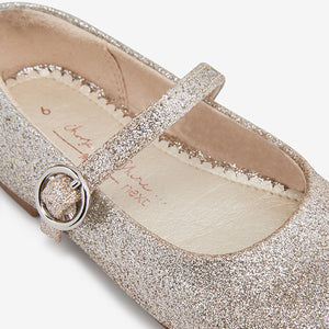 Silver and Gold Ombre Glitter Mary Jane Occasion Shoes (Younger Girls) - Allsport