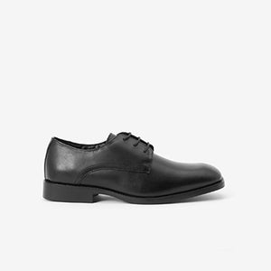 Black Leather Square Toe Derby Shoes - Allsport