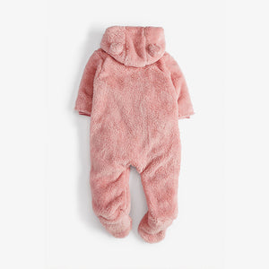 Pink Baby Bear Fleece All-In-One (0mths-18mths)