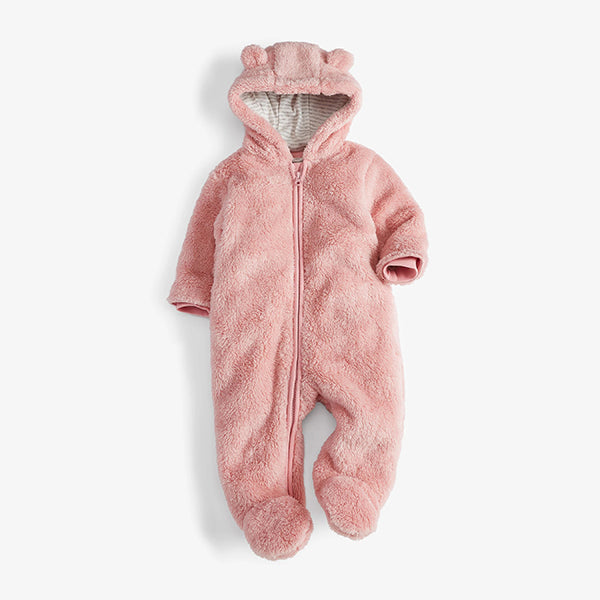Pink Baby Bear Fleece All-In-One (0mths-18mths)