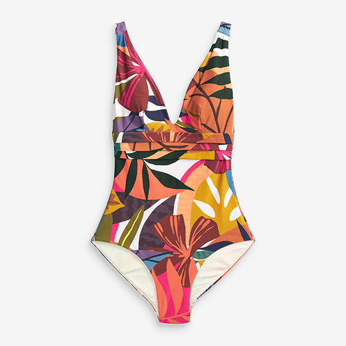Tropical Plunge Shape Enhancing Swimsuit - Allsport