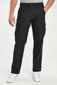 Black Stright Fit Cotton Cargo - Allsport