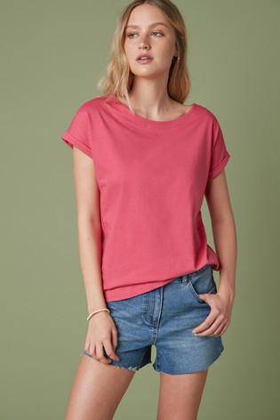 Fuchsia Pink Cap Sleeve T-Shirt - Allsport