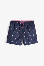 Load image into Gallery viewer, Navy Flamingo Print Swim Shorts - Allsport
