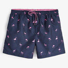 Load image into Gallery viewer, Navy Flamingo Print Swim Shorts - Allsport
