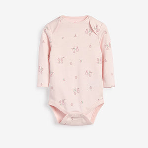 Pink 4 Pack Bunny Long Sleeve Bodysuits (0mths-18mths)