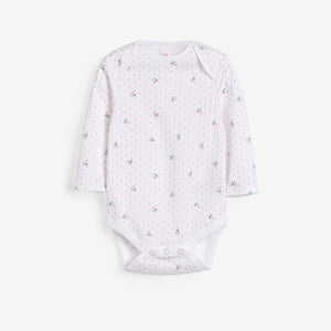 Pink 4 Pack Bunny Long Sleeve Bodysuits (0mths-18mths)