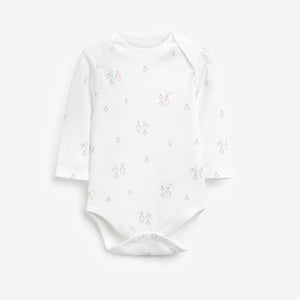 Pink 4 Pack Bunny Long Sleeve Bodysuits (0mths-18mths)
