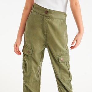 Khaki Green Cargo Trousers (3-12yrs) - Allsport