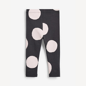 Pink / Grey Bunny Organic Cotton Embroidered Leggings (3mths-6yrs) - Allsport