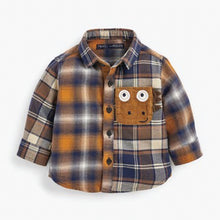 Load image into Gallery viewer, Orange / Navy Long Sleeve Shirt With Character Pocket (3mths-5yrs) - Allsport
