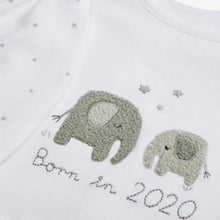 Load image into Gallery viewer, White Born In 2020 Bib &amp; Hat  (up to 6 months) - Allsport
