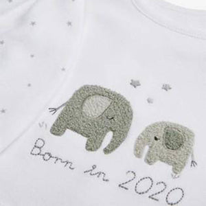 White Born In 2020 Bib & Hat  (up to 6 months) - Allsport