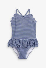 Load image into Gallery viewer, Navy Stripe Skirted Swimsuit (3MTHS-5YRS) - Allsport
